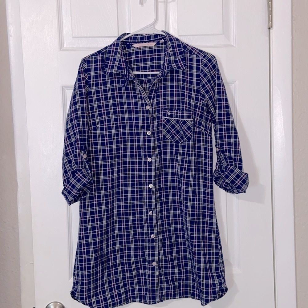 Victoria’s Secret Plaid Button Up Nightgown